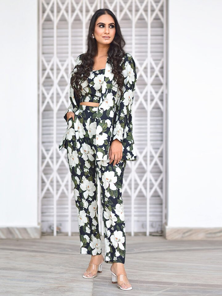 Printed Co-Ord 3 pc Set