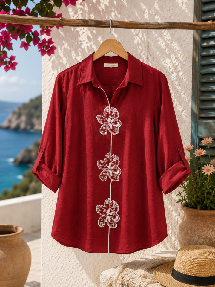 Crimson Blossom Shirt
