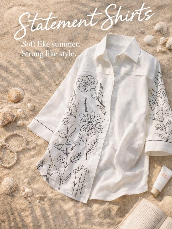 Botanical Sketch Linen Shirt — alternate view 2