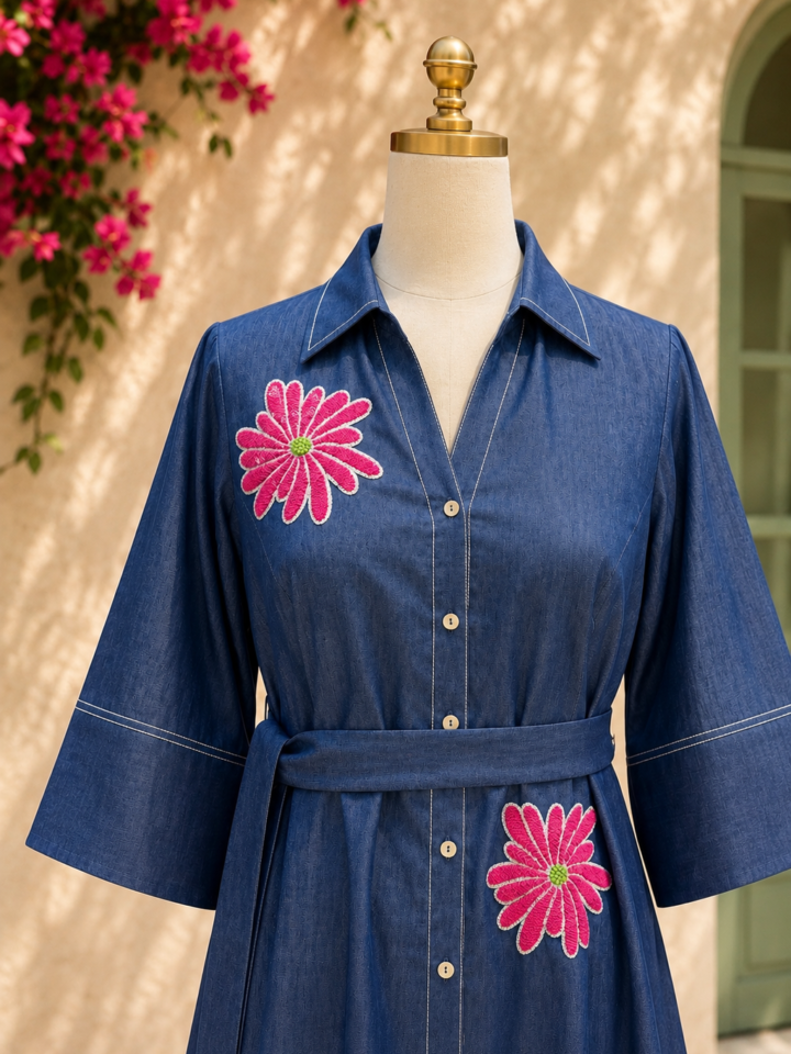 Bloom Denim Dress — alternate view 3