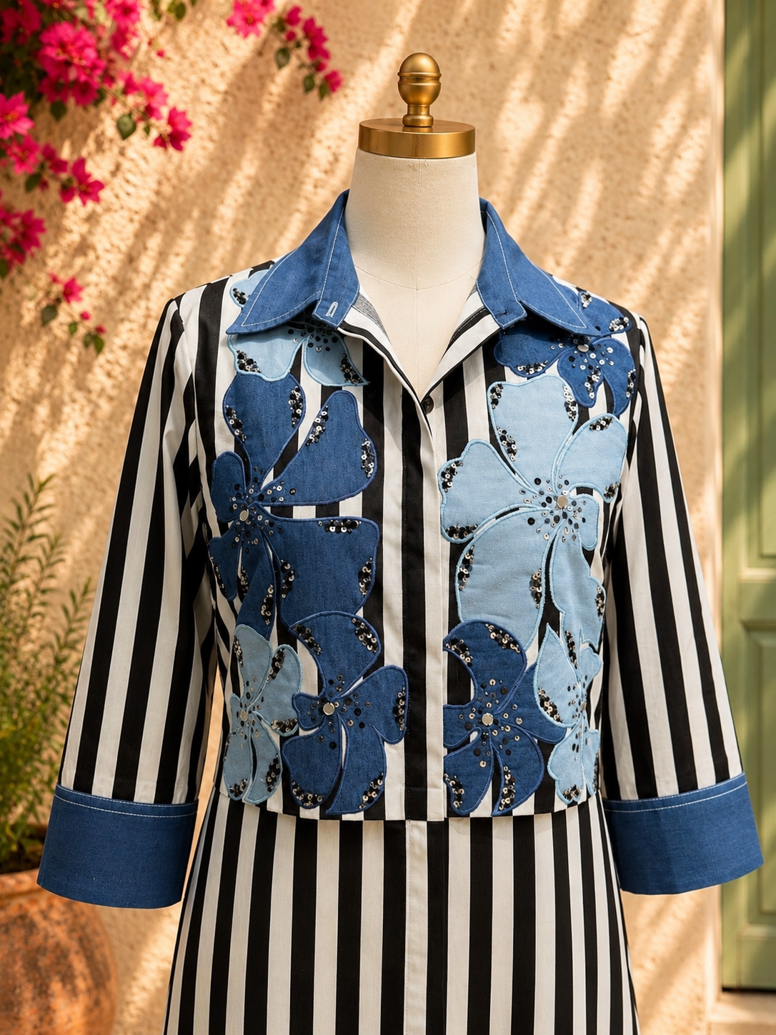 Azure Bloom Shirt Dress — alternate view 2