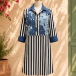 Azure Bloom Shirt Dress