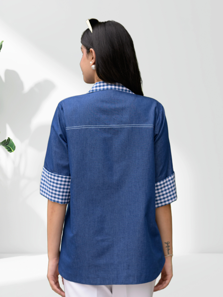 Indigo Garden Shirt – detail 3